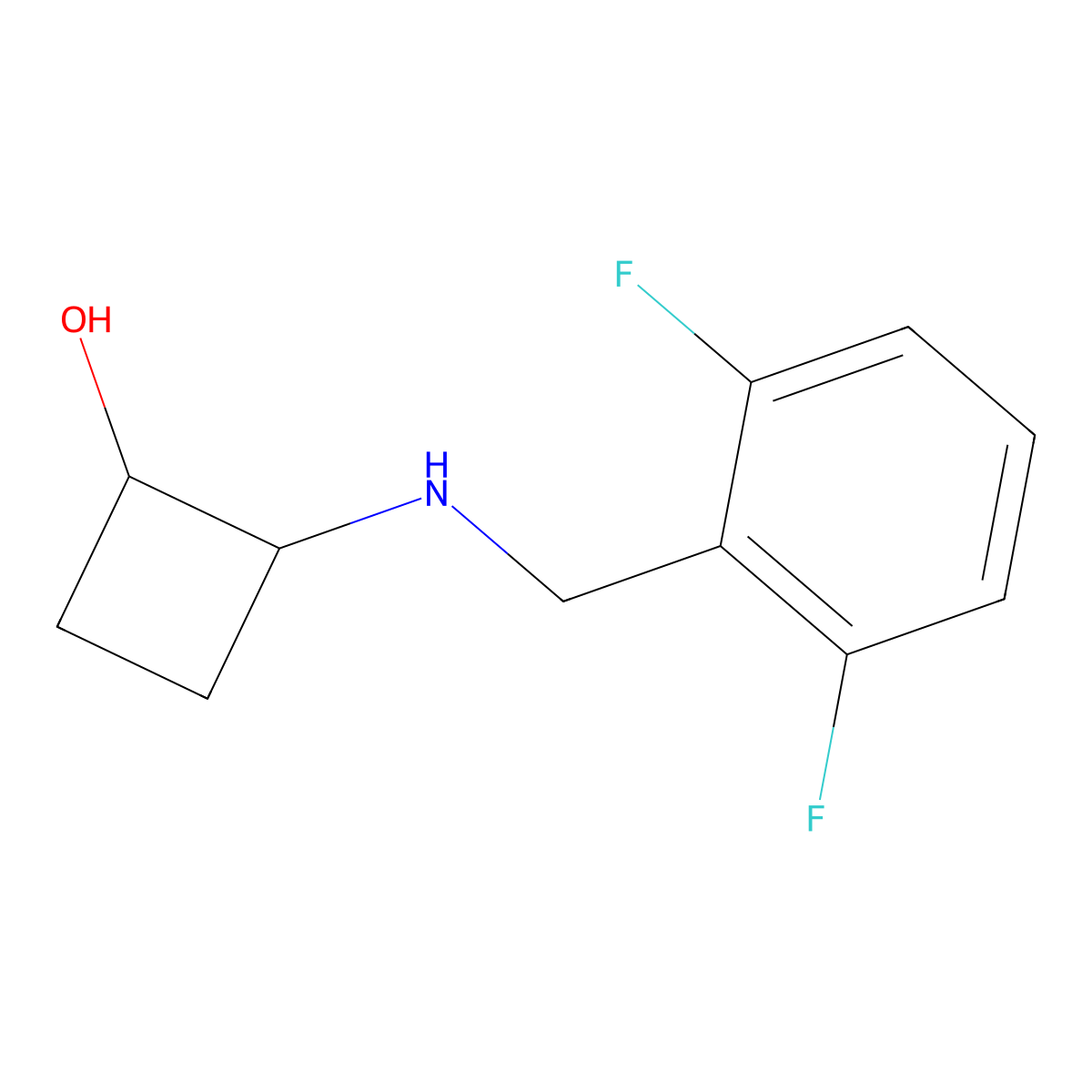 trans-2-{[(2,6-Difluorophenyl)methyl]amino}cyclobutan-1-ol molecular structure, CAS 1867310-93-7