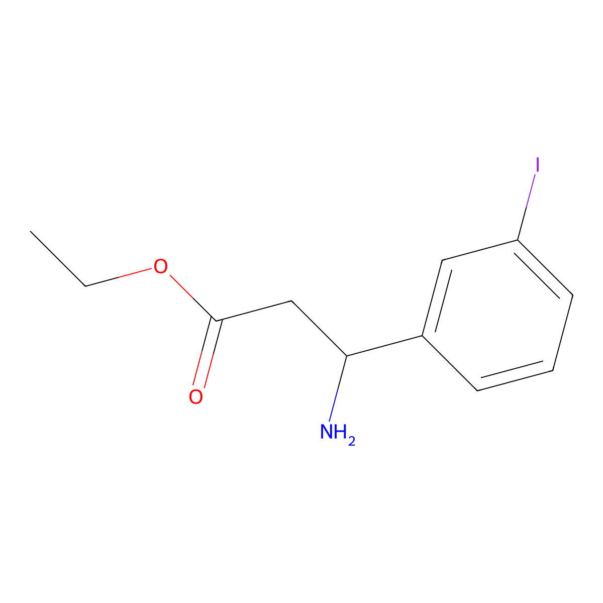 ethyl (3S)-3-amino-3-(3-iodophenyl)propanoate molecular structure, CAS 1867412-93-8