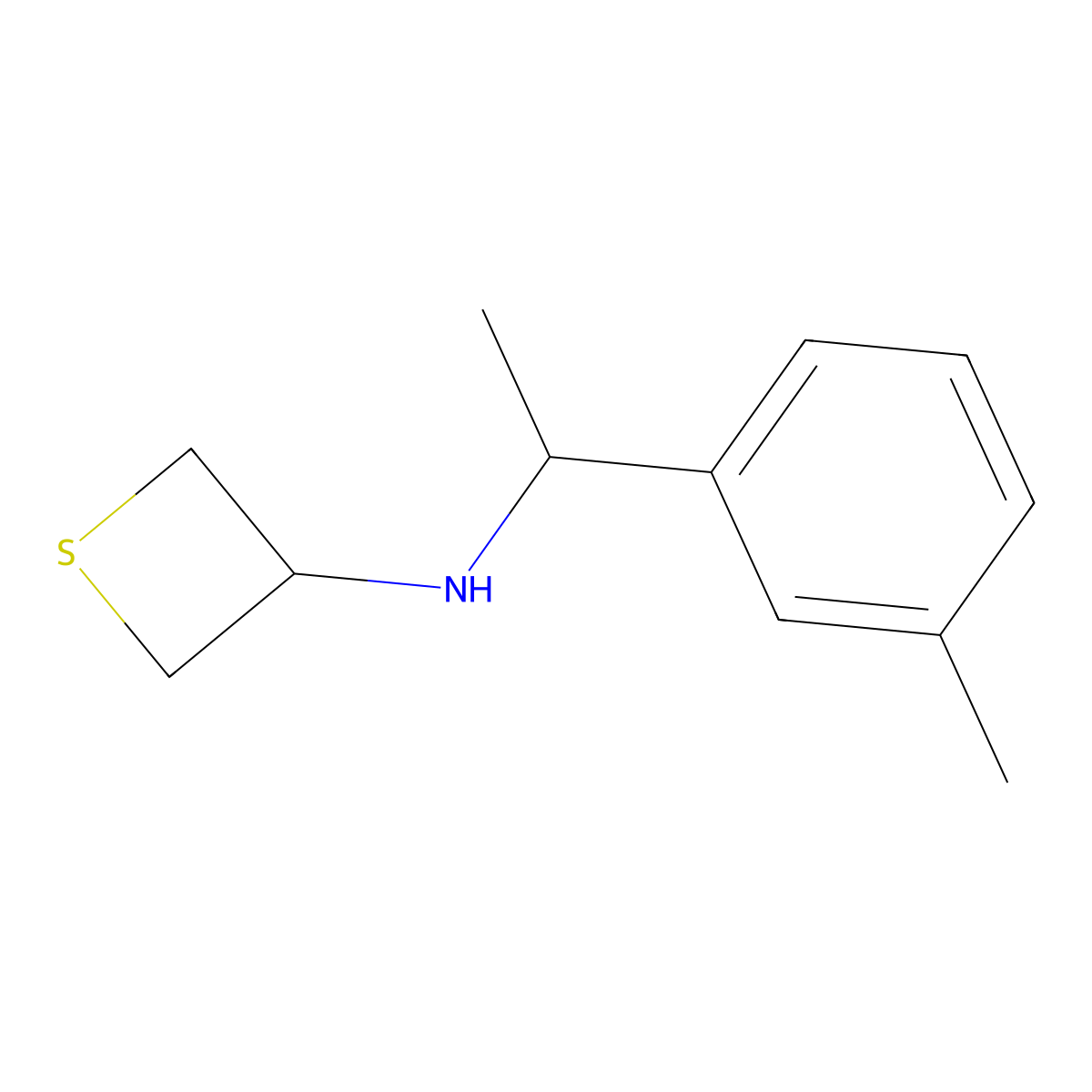 (S)-N-(1-(m-Tolyl)ethyl)thietan-3-amine molecular structure, CAS 1867427-91-5