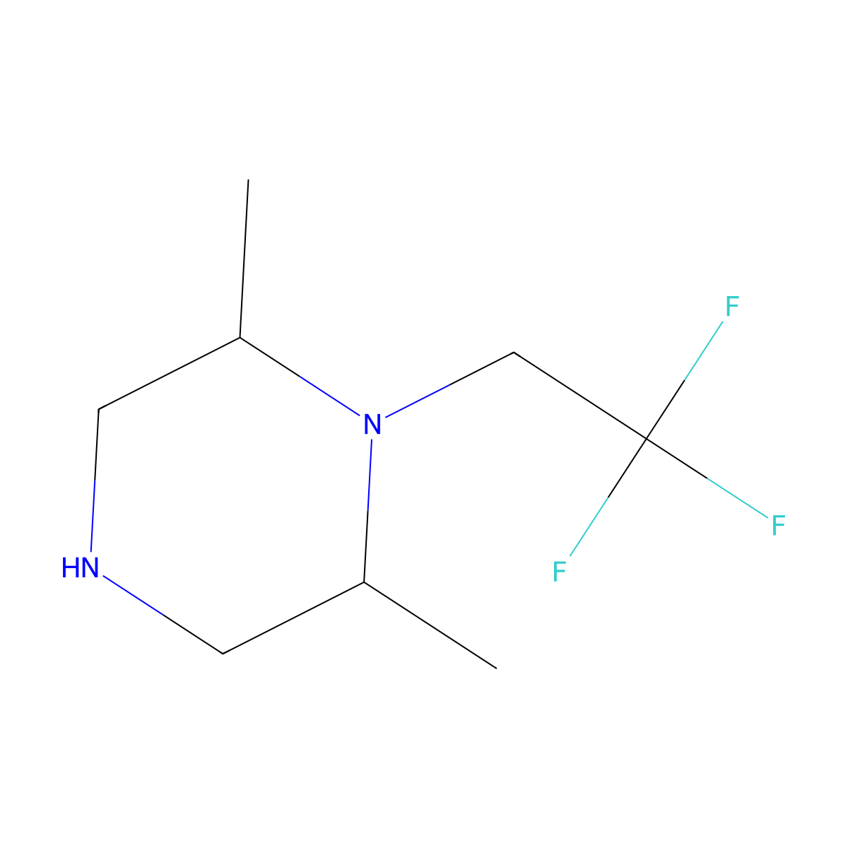 (2R,6S)-2,6-Dimethyl-1-(2,2,2-trifluoroethyl)piperazine molecular structure, CAS 1867455-07-9