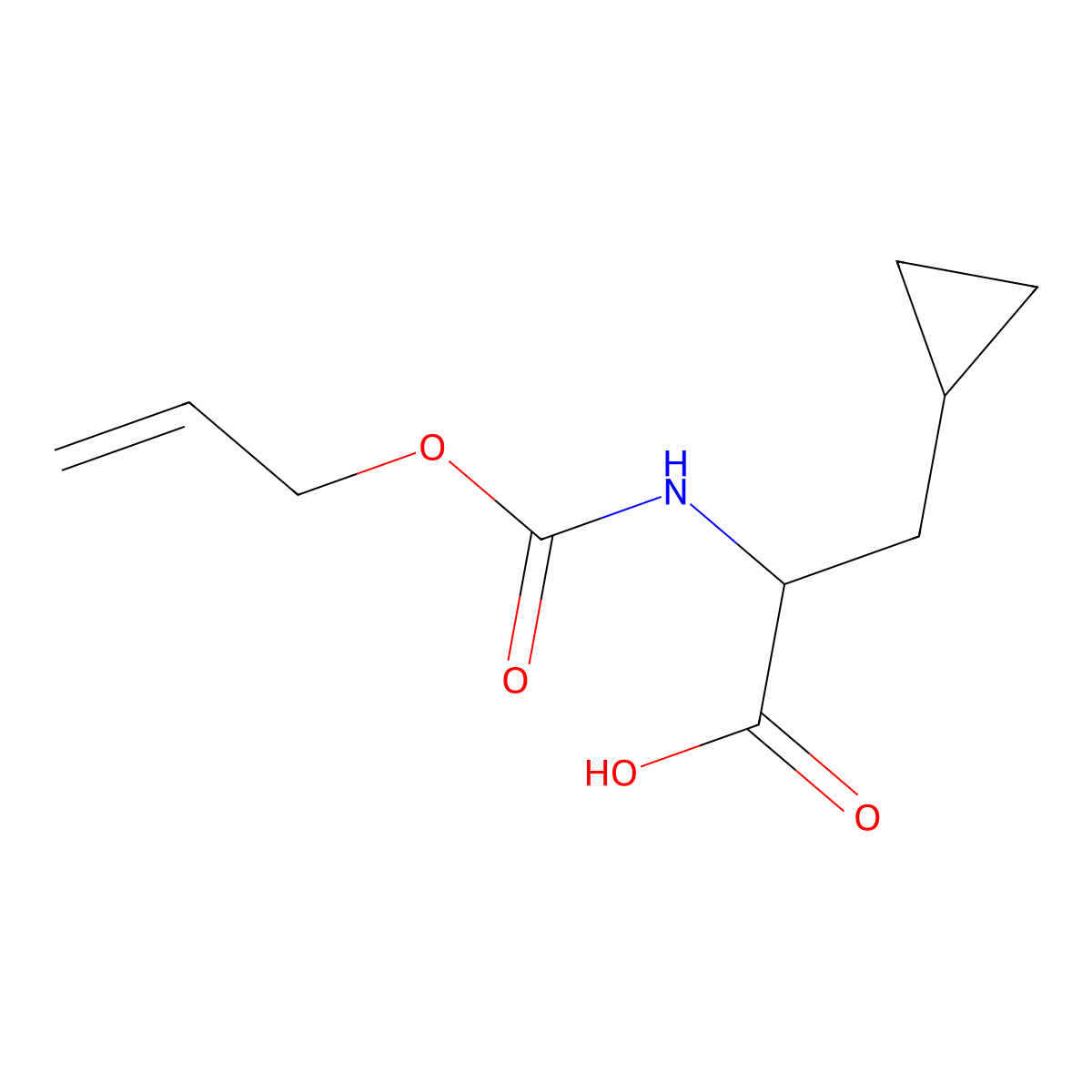 (2S)-3-cyclopropyl-2-{[(prop-2-en-1-yloxy)carbonyl]amino}propanoic acid molecular structure, CAS 1867466-66-7