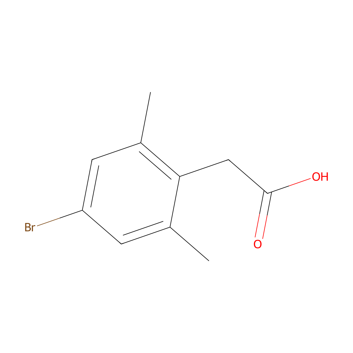 2-(4-Bromo-2,6-dimethylphenyl)acetic acid molecular structure, CAS 186748-46-9