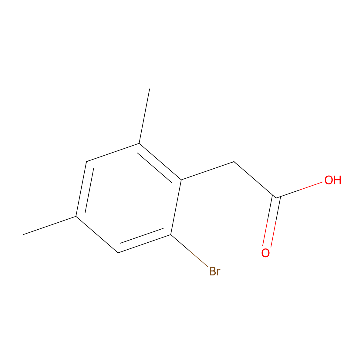 2,4-Dimethyl-6-bromophenylacetic acid molecular structure, CAS 186748-47-0