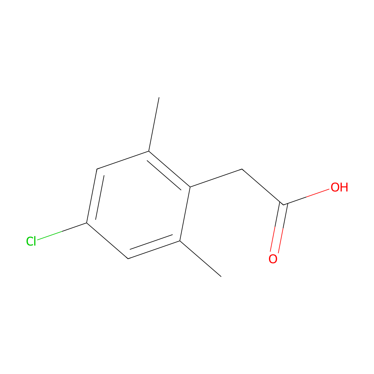 2-(4-Chloro-2,6-dimethylphenyl)acetic acid molecular structure, CAS 186748-50-5