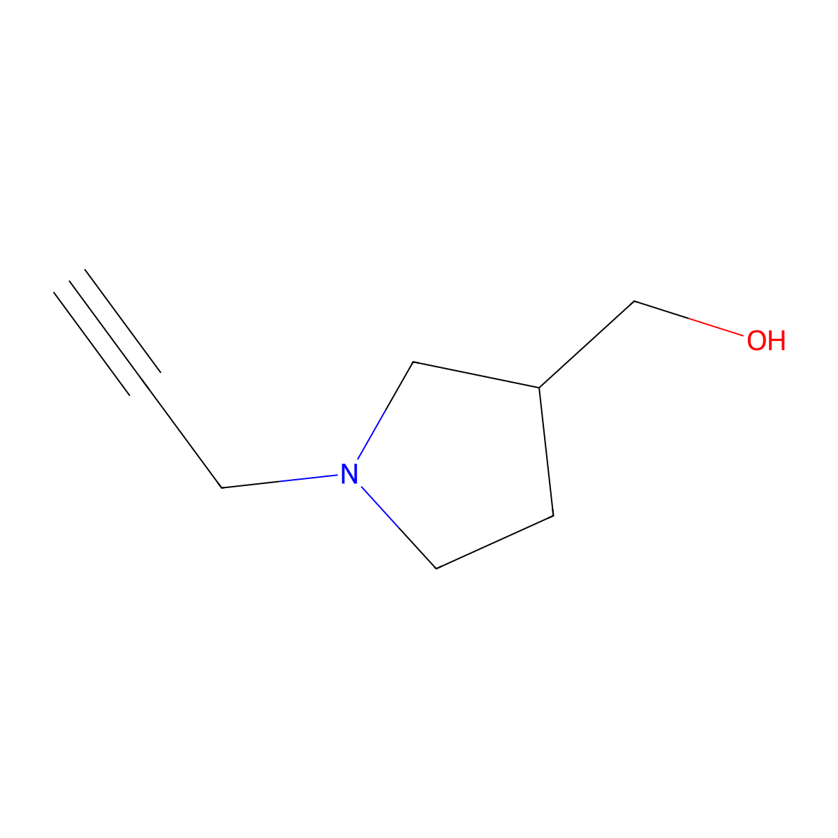 [(3R)-1-(prop-2-yn-1-yl)pyrrolidin-3-yl]methanol molecular structure, CAS 1867559-93-0