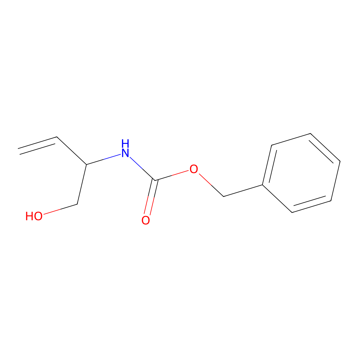 Benzyl N-(1-hydroxybut-3-en-2-yl)carbamate molecular structure, CAS 186759-45-5