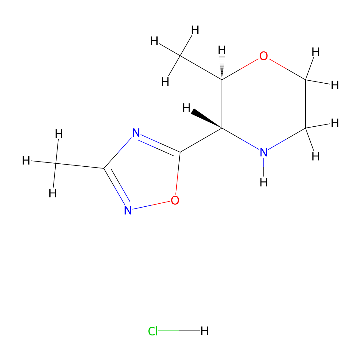 (2R,3S)-2-methyl-3-(3-methyl-1,2,4-oxadiazol-5-yl)morpholine hydrochloride molecular structure, CAS 1867662-41-6