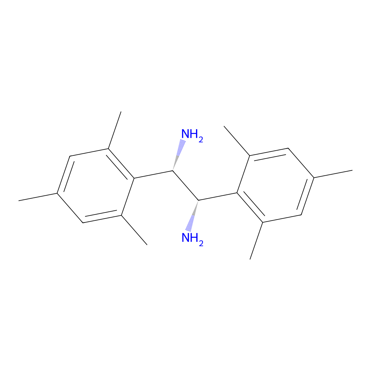(1S,2S)-1,2-Dimesitylethane-1,2-diamine molecular structure, CAS 186769-18-6