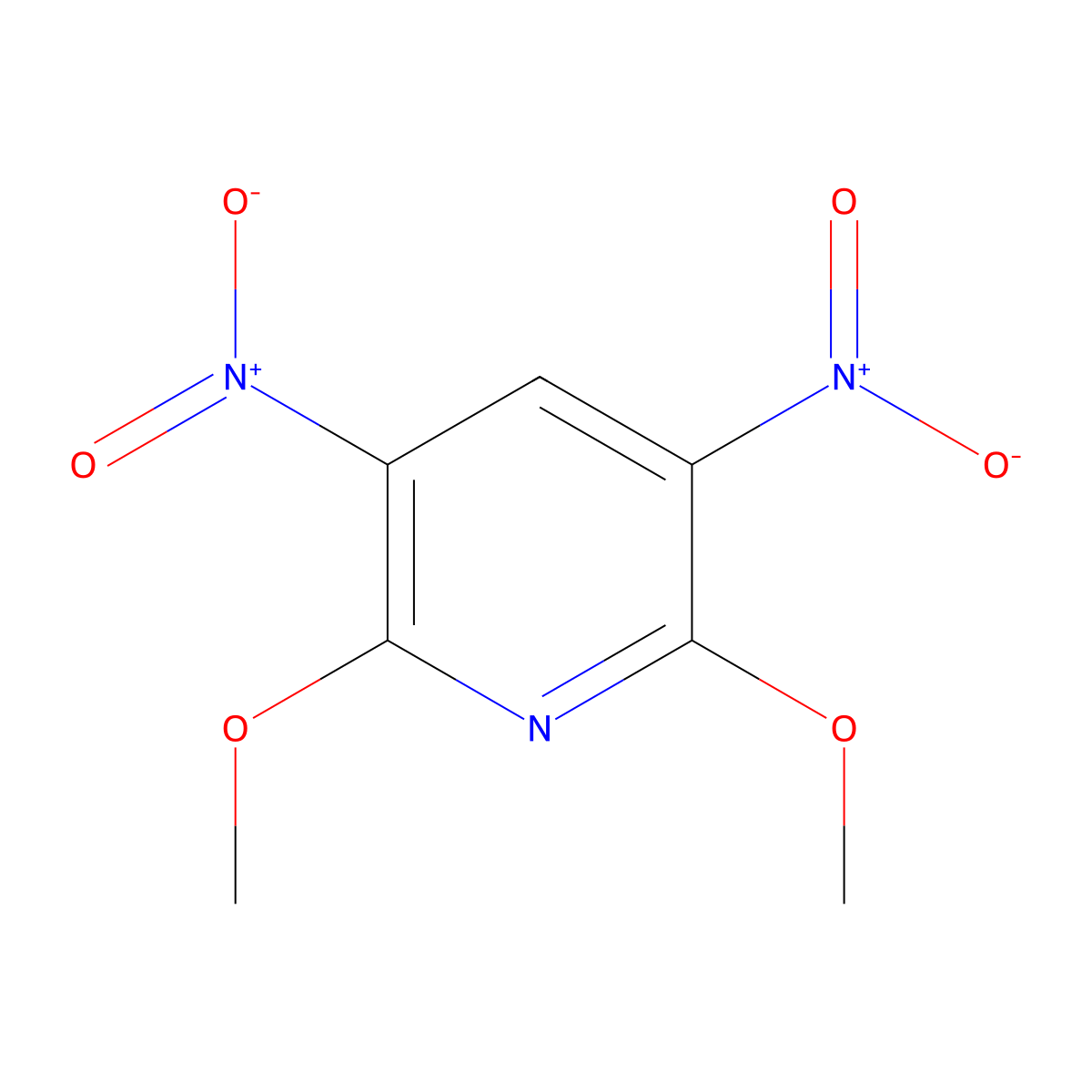 2,6-Dimethoxy-3,5-dinitropyridine molecular structure, CAS 18677-42-4