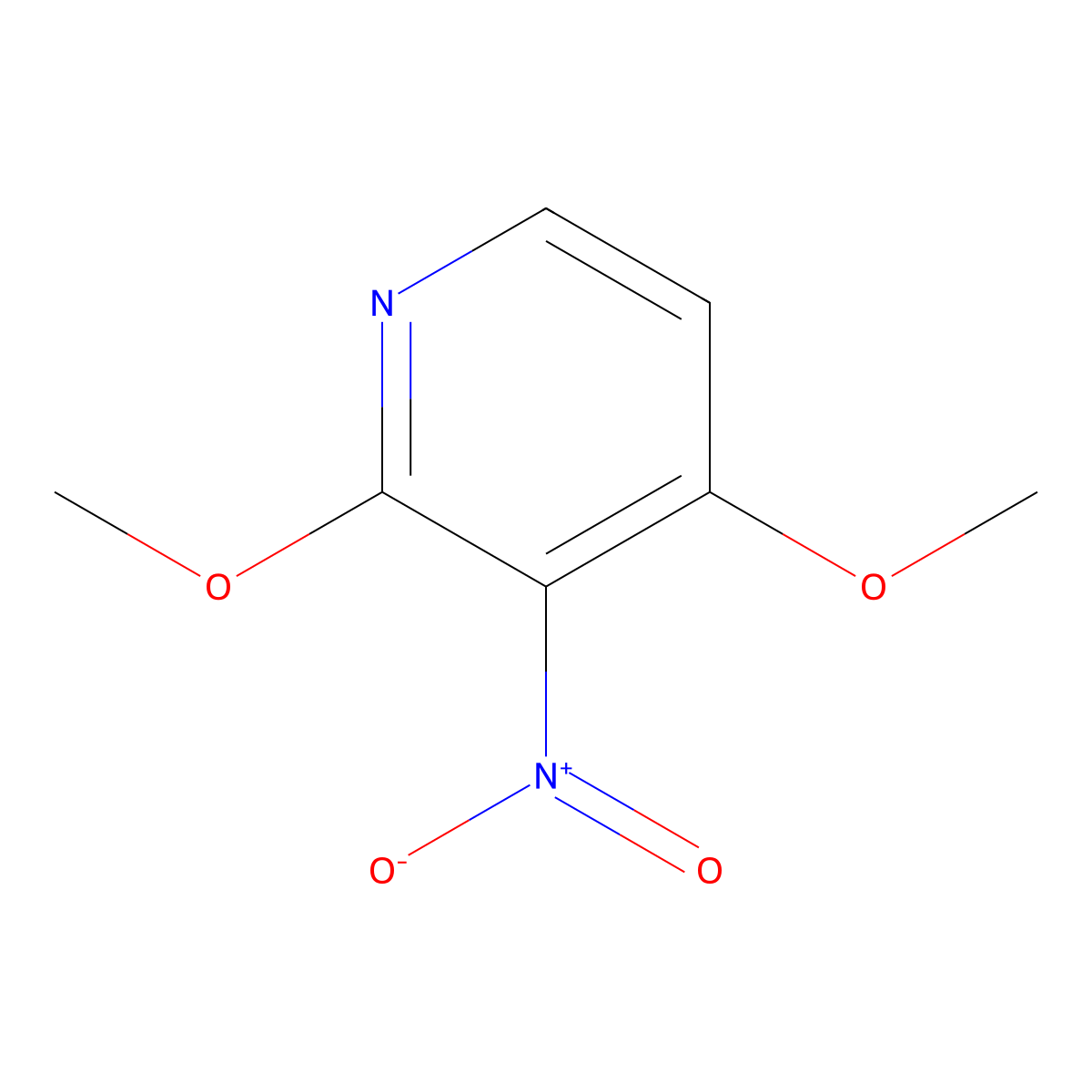 2,4-Dimethoxy-3-nitropyridine molecular structure, CAS 18677-44-6