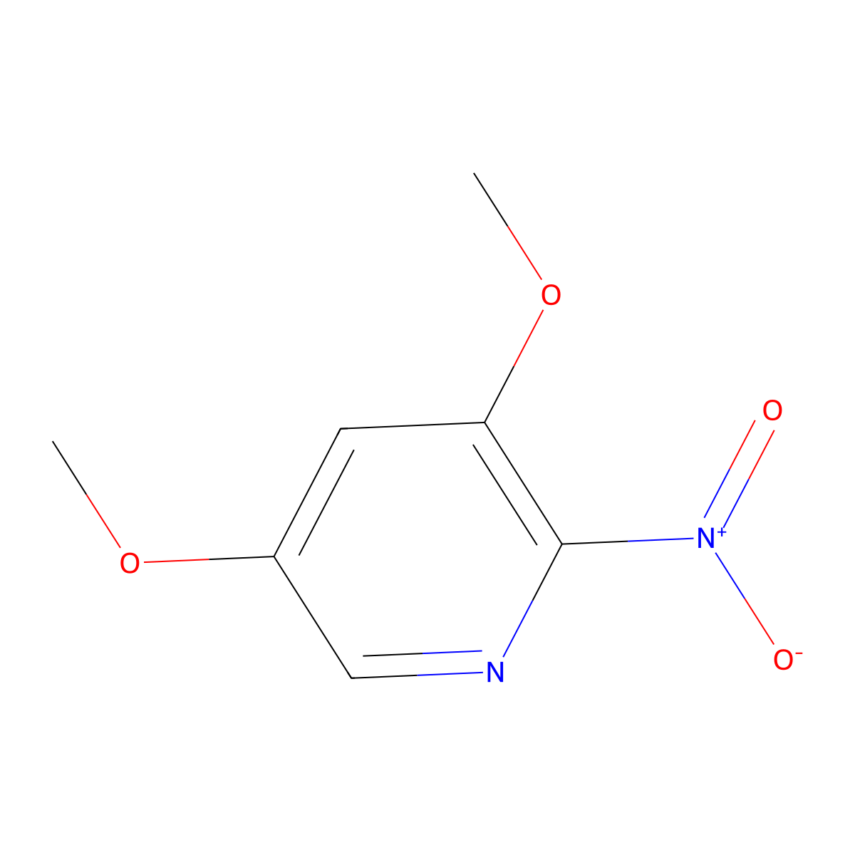 3,5-Dimethoxy-2-nitropyridine molecular structure, CAS 18677-49-1