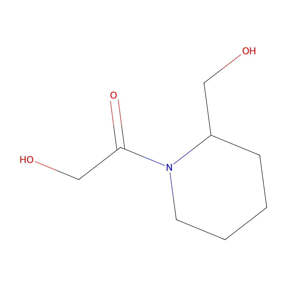 2-hydroxy-1-[(2S)-2-(hydroxymethyl)piperidin-1-yl]ethan-1-one molecular structure, CAS 1867803-29-9