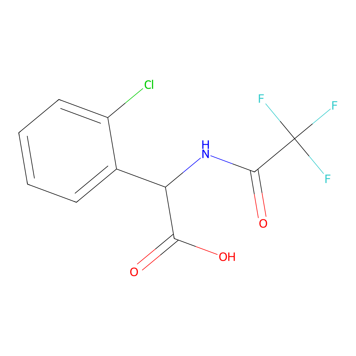 (2R)-2-(2-chlorophenyl)-2-(trifluoroacetamido)acetic acid molecular structure, CAS 1867851-90-8