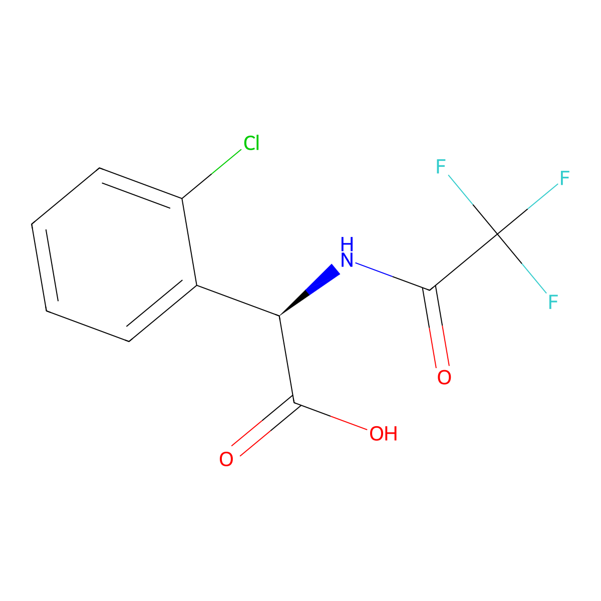 (2R)-2-(2-chlorophenyl)-2-(trifluoroacetamido)acetic acid molecular structure, CAS 1867851-90-8