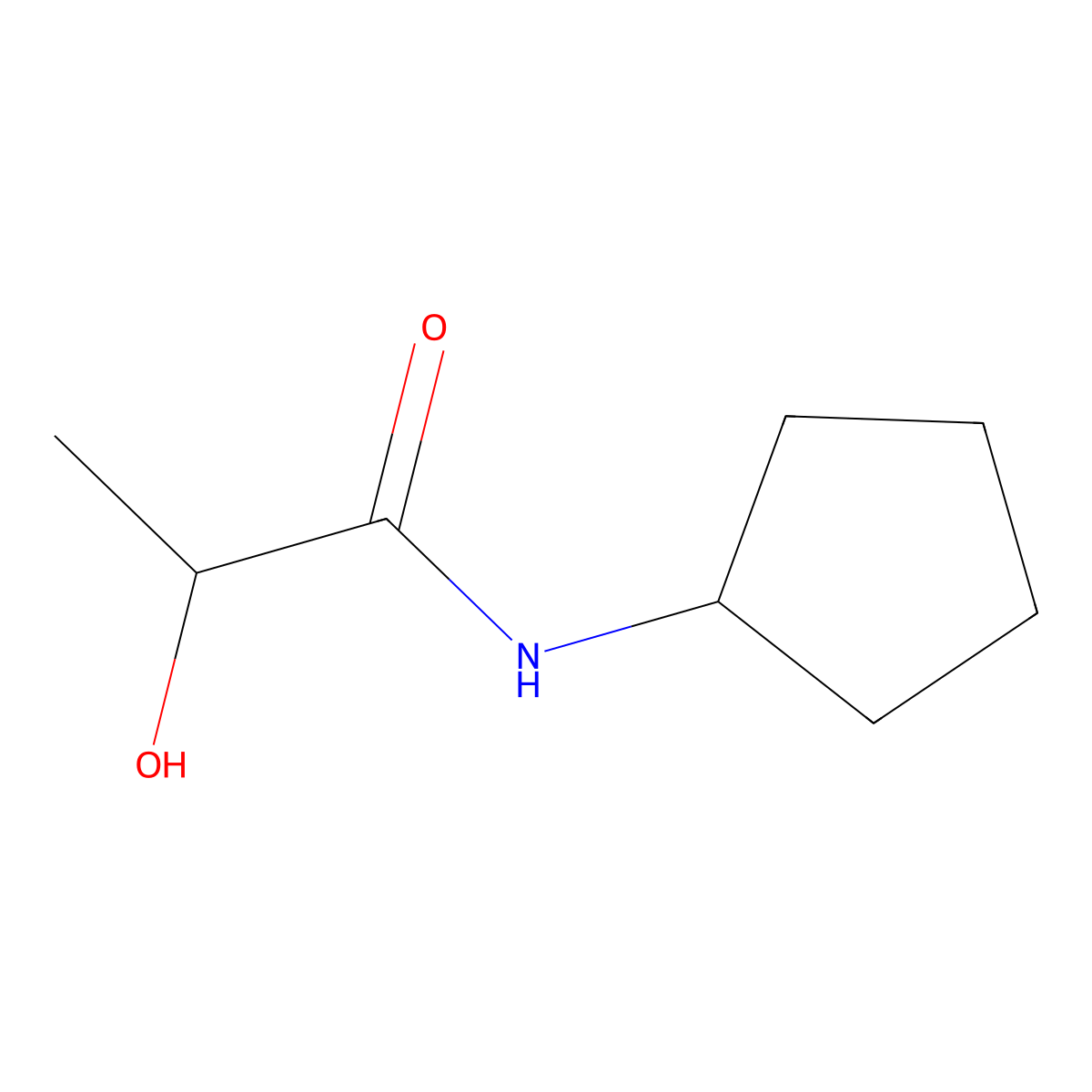 (2R)-N-cyclopentyl-2-hydroxypropanamide molecular structure, CAS 1867907-78-5