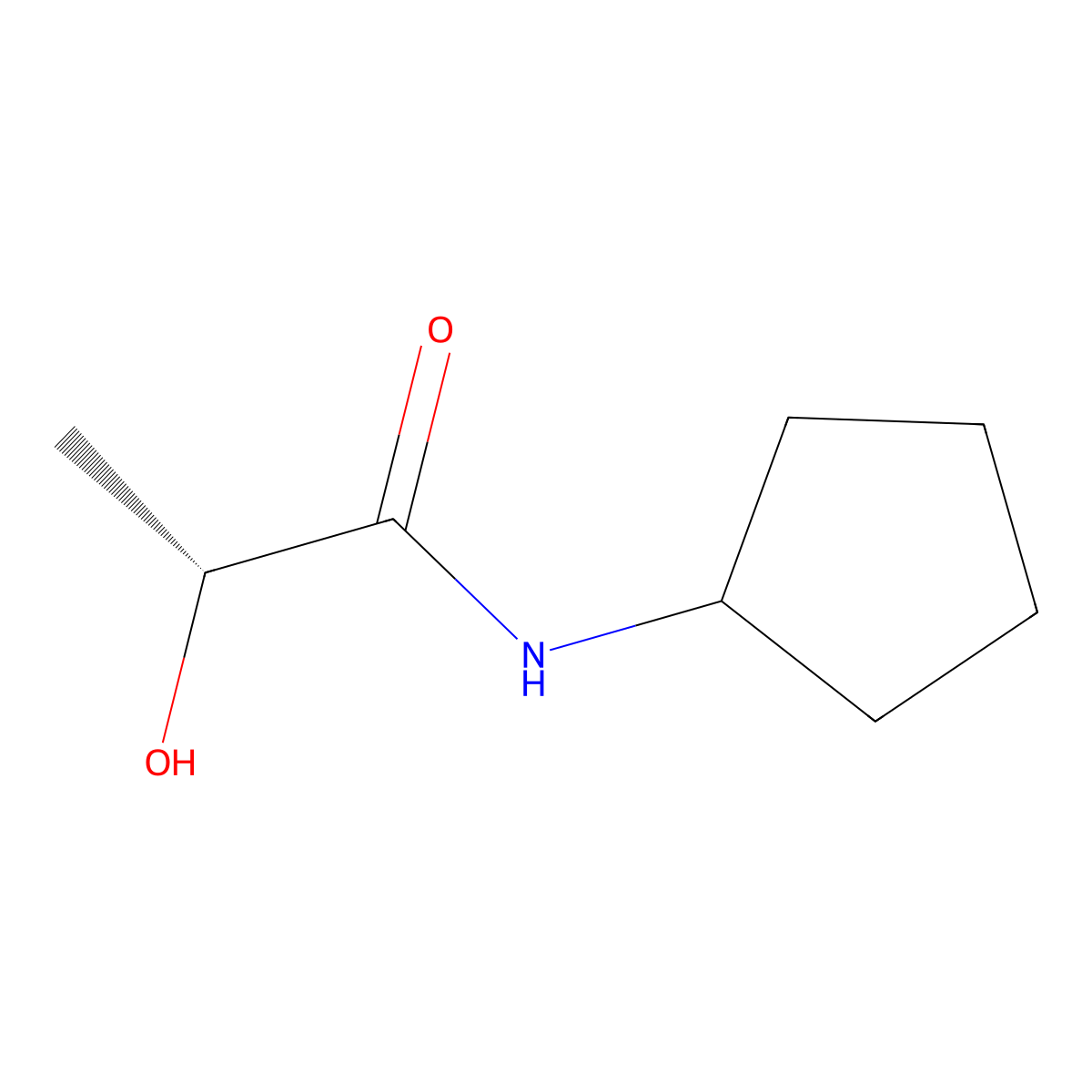 (2R)-N-cyclopentyl-2-hydroxypropanamide molecular structure, CAS 1867907-78-5