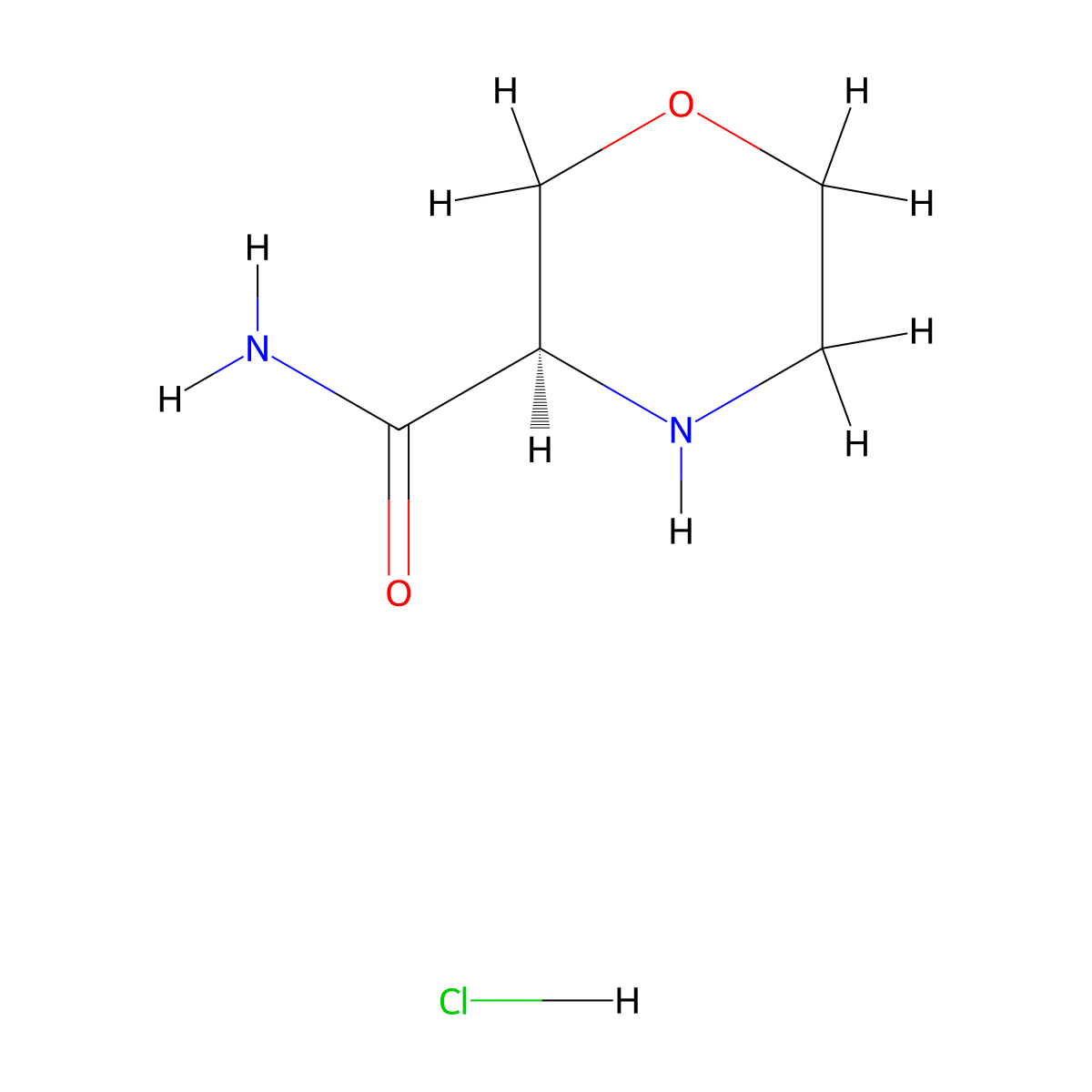 (3R)-morpholine-3-carboxamide hydrochloride molecular structure, CAS 1867908-80-2