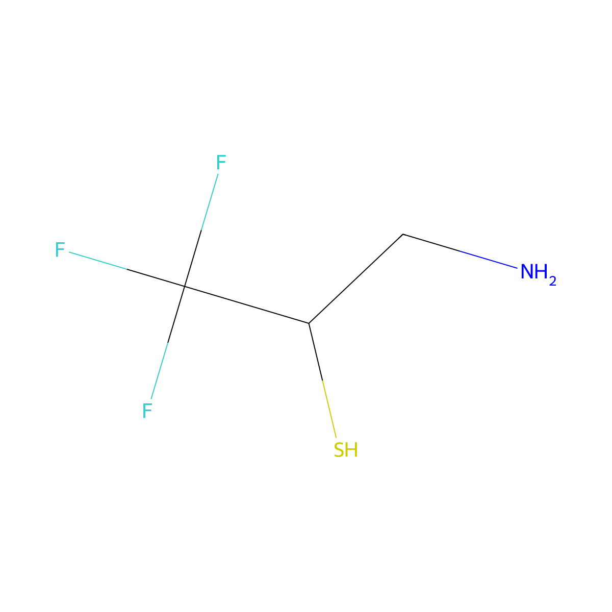 3-Amino-1,1,1-trifluoropropane-2-thiol molecular structure, CAS 186791-26-4