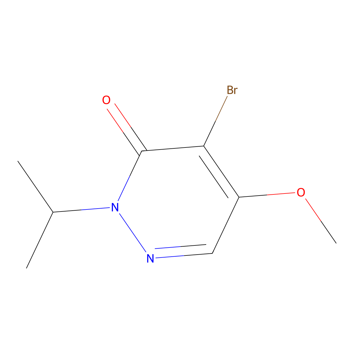 4-Bromo-2-isopropyl-5-methoxypyridazin-3(2H)-one molecular structure, CAS 186792-16-5