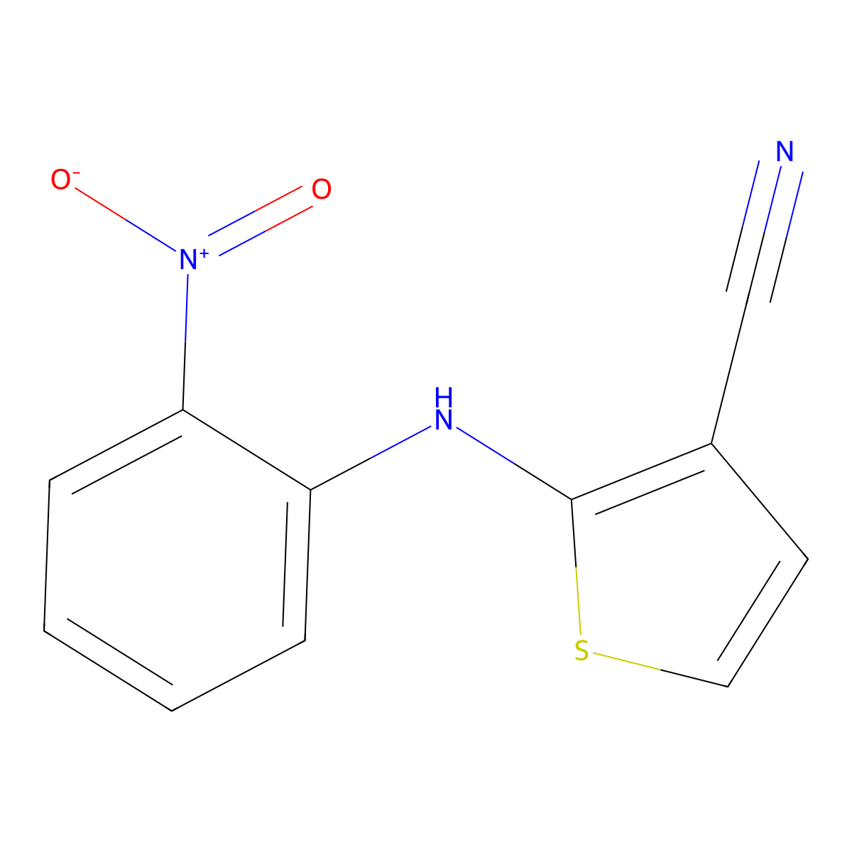 2-[(2-Nitrophenyl)amino]-3-cyanothiophene molecular structure, CAS 186792-85-8
