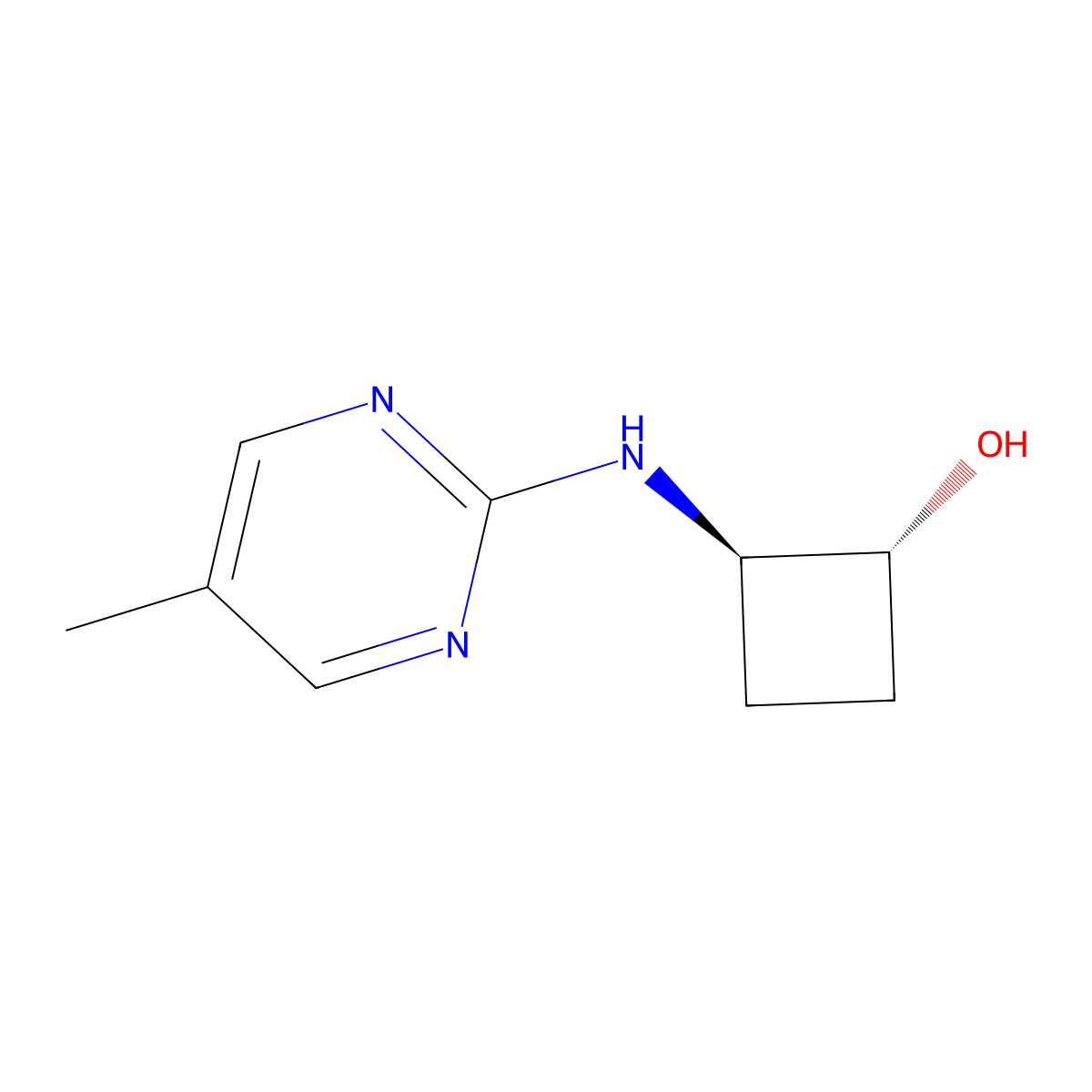 (1R,2R)-2-[(5-Methylpyrimidin-2-yl)amino]cyclobutan-1-ol molecular structure, CAS 1867938-20-2