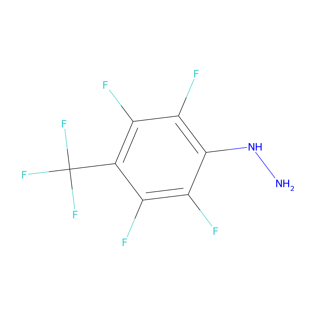(alpha,alpha,alpha,2,3,5,6-Heptafluoro-p-tolyl)hydrazine molecular structure, CAS 1868-85-5