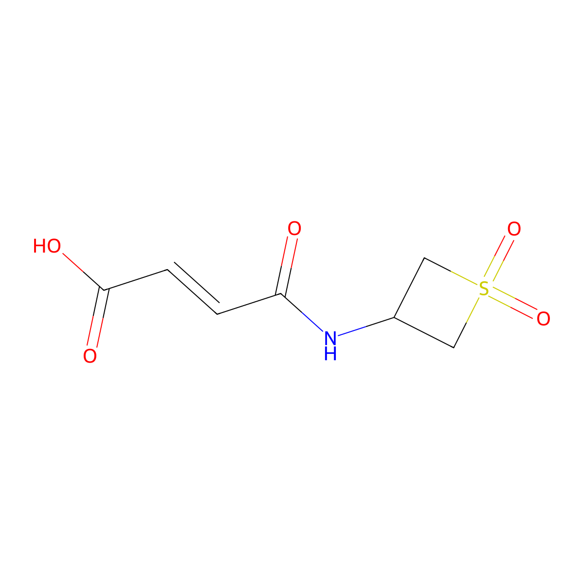 4-[(1,1-Dioxothietan-3-yl)amino]-4-oxobut-2-enoic acid molecular structure, CAS 1868036-91-2