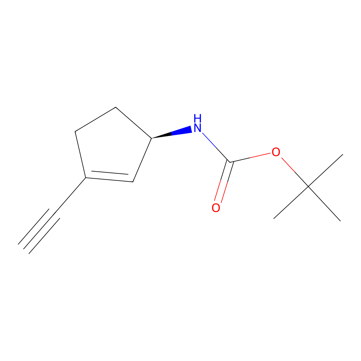 tert-Butyl (R)-(3-ethynylcyclopent-2-en-1-yl)carbamate molecular structure, CAS 1868051-16-4