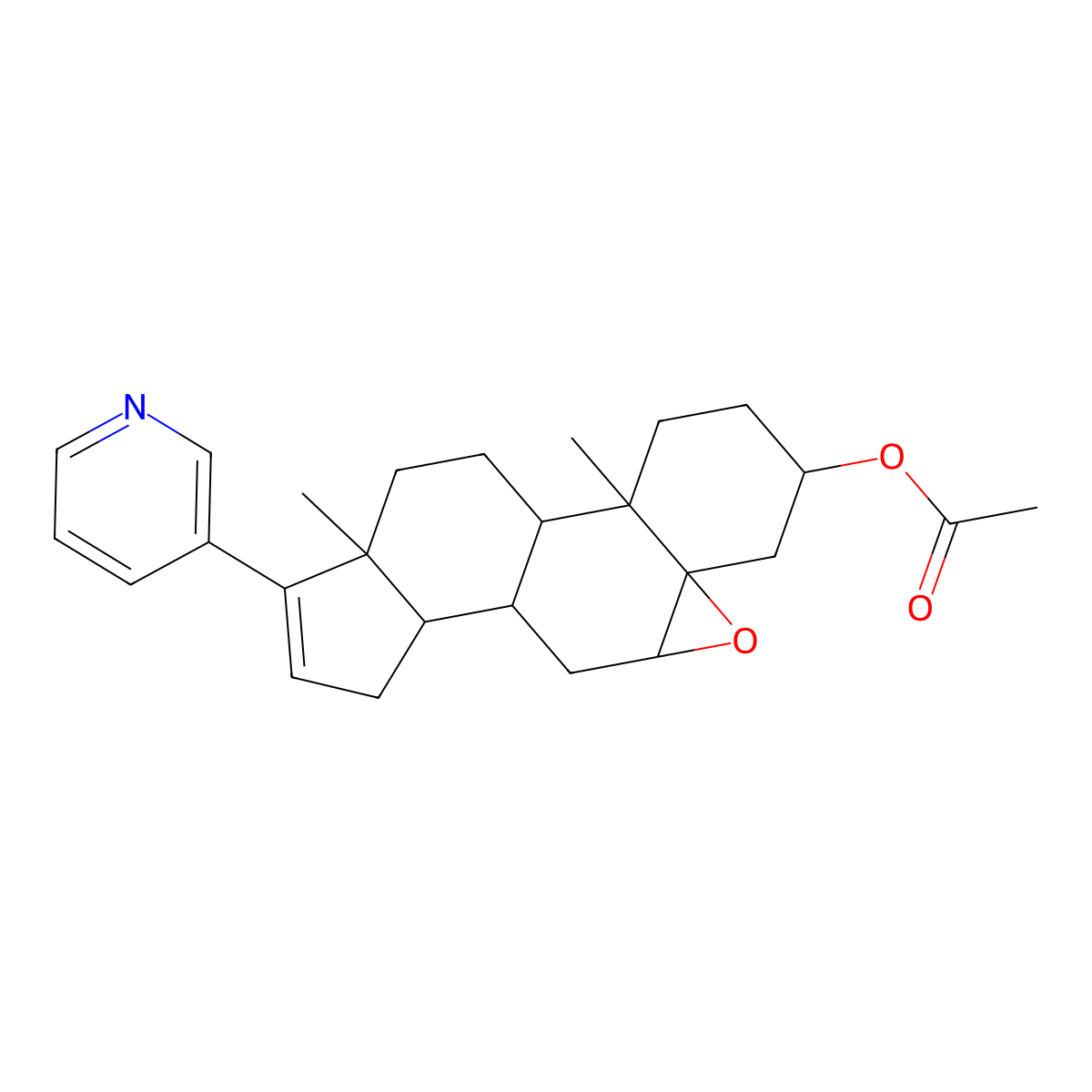 (3S,4aS,5aR,6aS,6bS,9aS,11aS,11bR)-9a,11b-dimethyl-9-(pyridin-3-yl)-1,2,3,4,5a,6,6a,6b,7,9a,10,11,11a,11b-tetradecahydrocyclopenta[1,2]phenanthro[8a,9-b]oxiren-3-yl acetate molecular structure, CAS 1868064-76-9