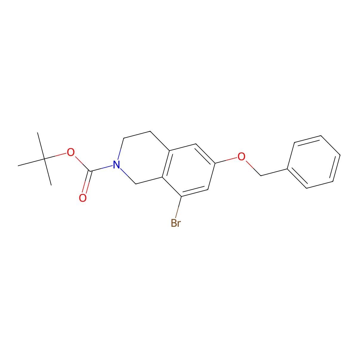 Tert-butyl 6-(benzyloxy)-8-bromo-1,2,3,4-tetrahydroisoquinoline-2-carboxylate molecular structure, CAS 1868105-53-6