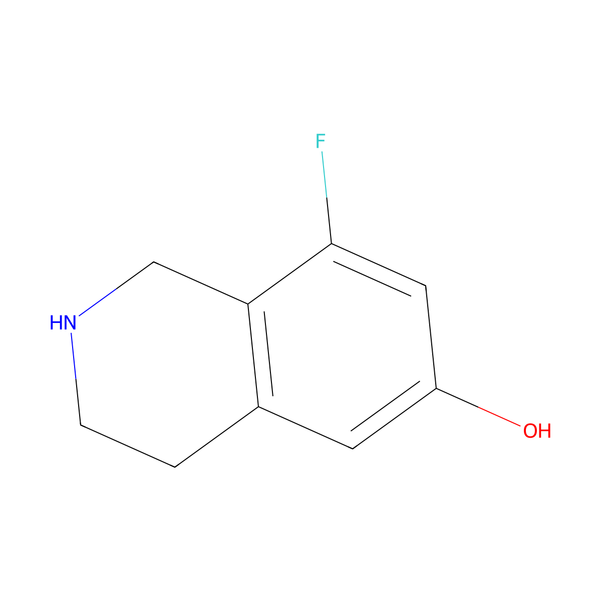 8-Fluoro-1,2,3,4-tetrahydroisoquinolin-6-ol molecular structure, CAS 1868105-62-7