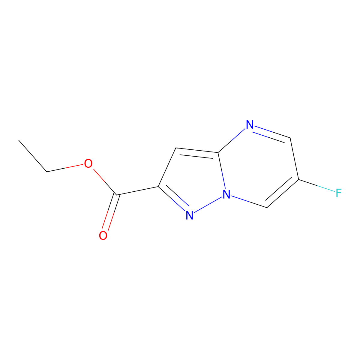 Ethyl 6-fluoropyrazolo[1,5-a]pyrimidine-2-carboxylate molecular structure, CAS 1868129-05-8