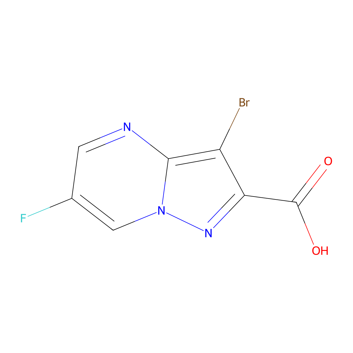 3-Bromo-6-fluoropyrazolo[1,5-a]pyrimidine-2-carboxylic acid molecular structure, CAS 1868129-07-0