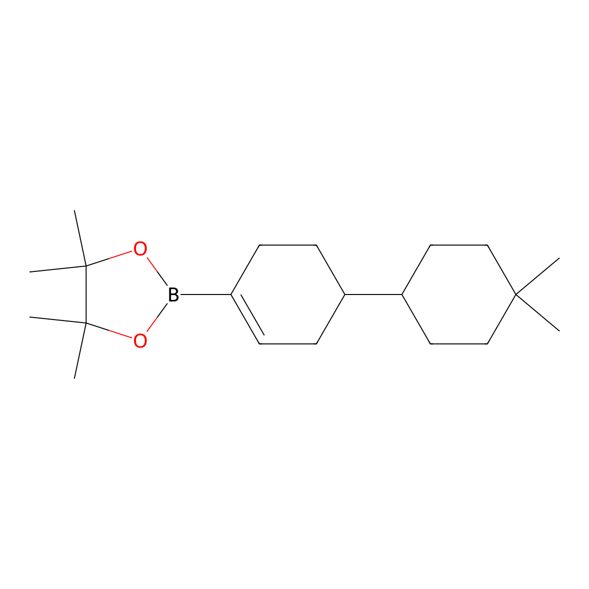 2-[4-(4,4-Dimethylcyclohexyl)cyclohex-1-en-1-yl]-4,4,5,5-tetramethyl-1,3,2-dioxaborolane molecular structure, CAS 1868137-00-1