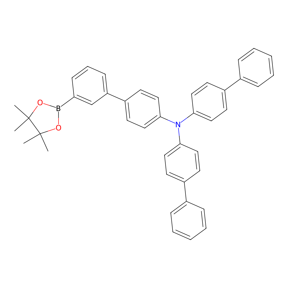 N,N-Bis([1,1'-biphenyl]-4-YL)-3'-(4,4,5,5-tetramethyl-1,3,2-dioxaborolan-2-YL)[1,1'-biphenyl]-4-amine molecular structure, CAS 1868149-44-3