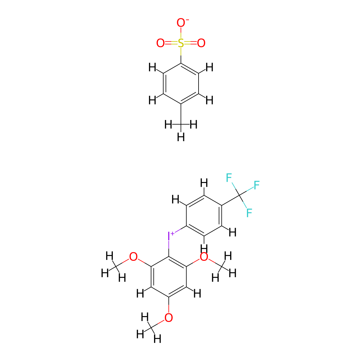 [(4-Trifluoromethyl)phenyl](2,4,6-trimethoxyphenyl)iodonium p-Toluenesulfonate molecular structure, CAS 1868173-15-2