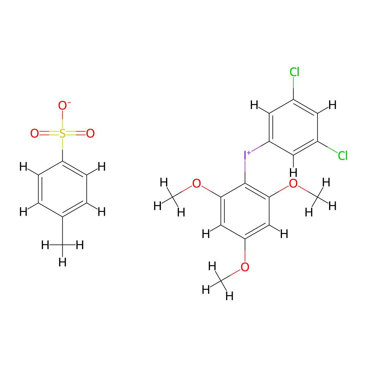 (3,5-Dichlorophenyl)(2,4,6-trimethoxyphenyl)iodonium p-Toluenesulfonate molecular structure, CAS 1868173-25-4