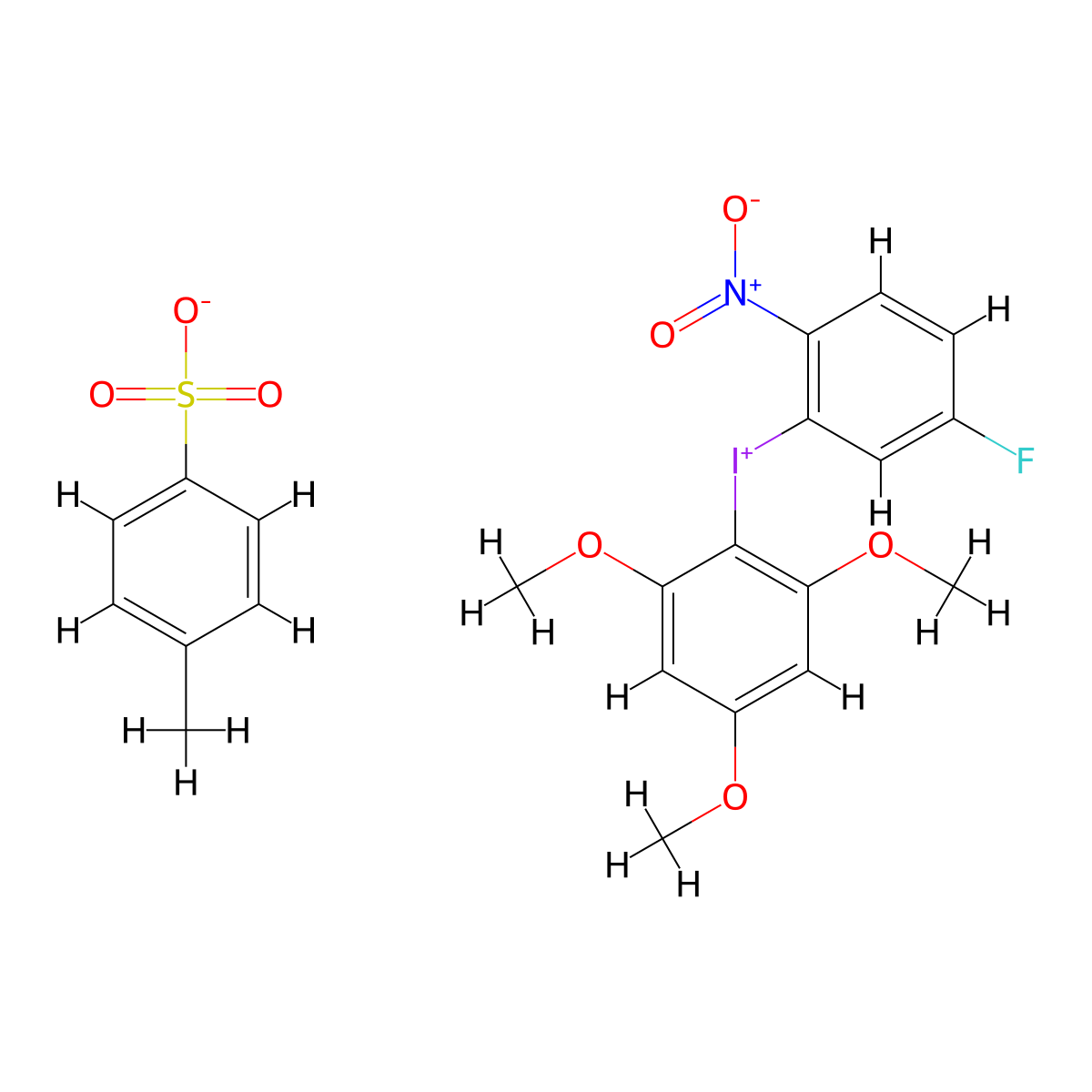 (5-Fluoro-2-nitrophenyl)(2,4,6-trimethoxyphenyl)iodonium p-Toluenesulfonate molecular structure, CAS 1868173-33-4