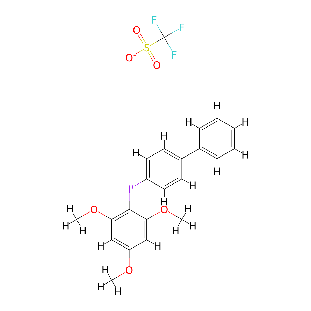 4-Biphenylyl(2,4,6-trimethoxyphenyl)iodonium Trifluoromethanesulfonate molecular structure, CAS 1868173-47-0