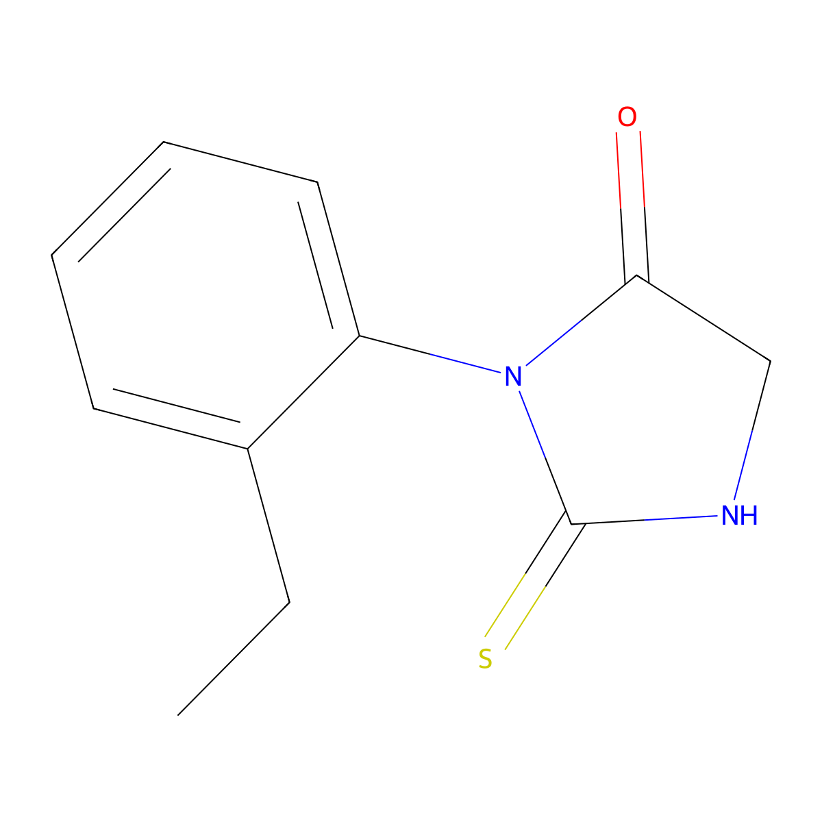 1-(2-Ethylphenyl)-2-mercapto-1H-imidazol-5(4H)-one molecular structure, CAS 186822-57-1