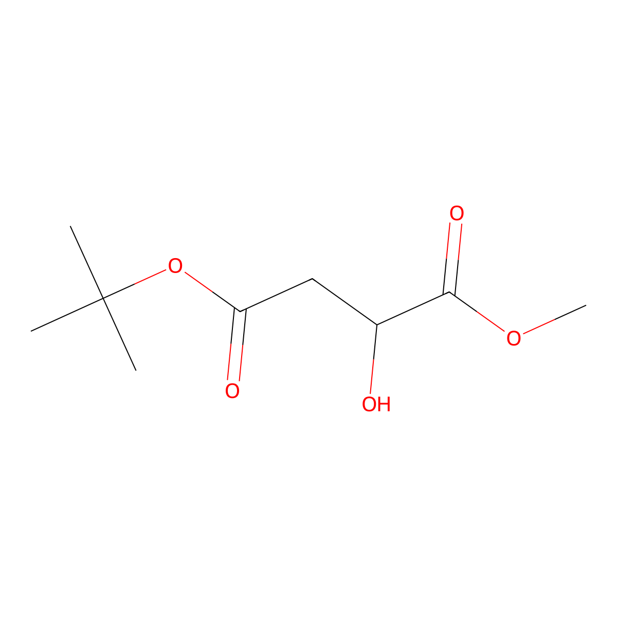 4-(tert-butyl) 1-methyl (R)-2-hydroxysuccinate molecular structure, CAS 186828-06-8