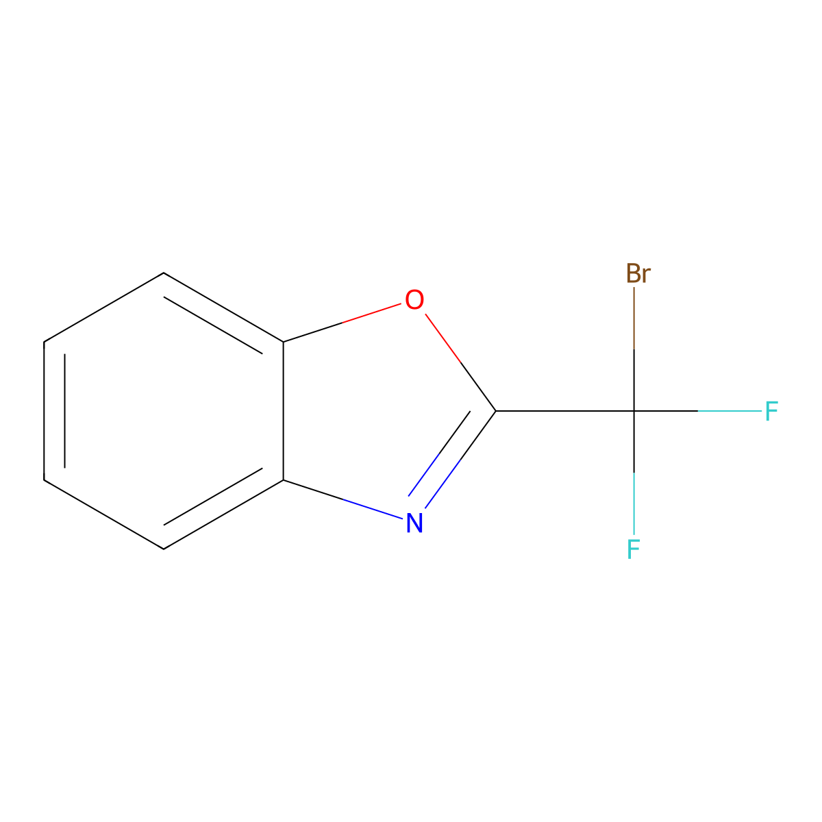 2-(Bromodifluoromethyl)-1,3-benzoxazole molecular structure, CAS 186828-50-2