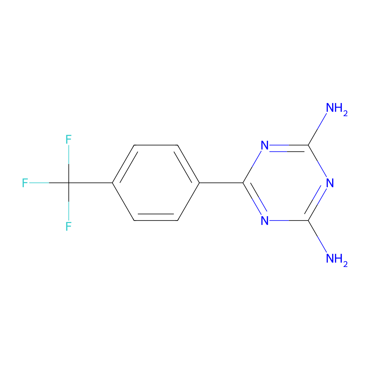 6-[4-(Trifluoromethyl)phenyl]-1,3,5-triazine-2,4-diamine molecular structure, CAS 186834-97-9
