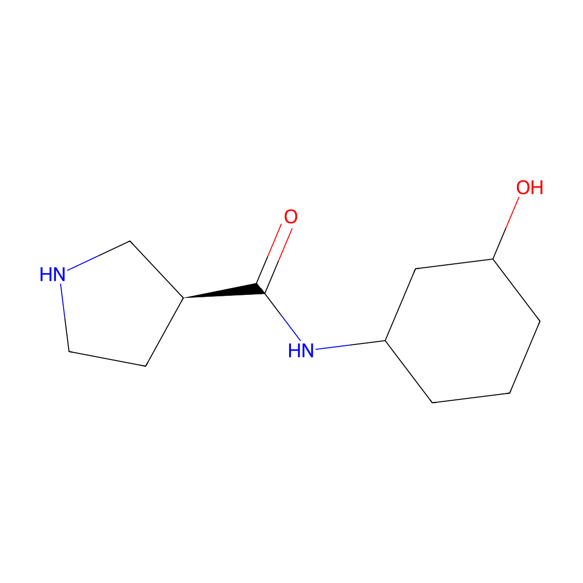 (3S)-N-(3-Hydroxycyclohexyl)pyrrolidine-3-carboxamide molecular structure, CAS 1868375-25-0