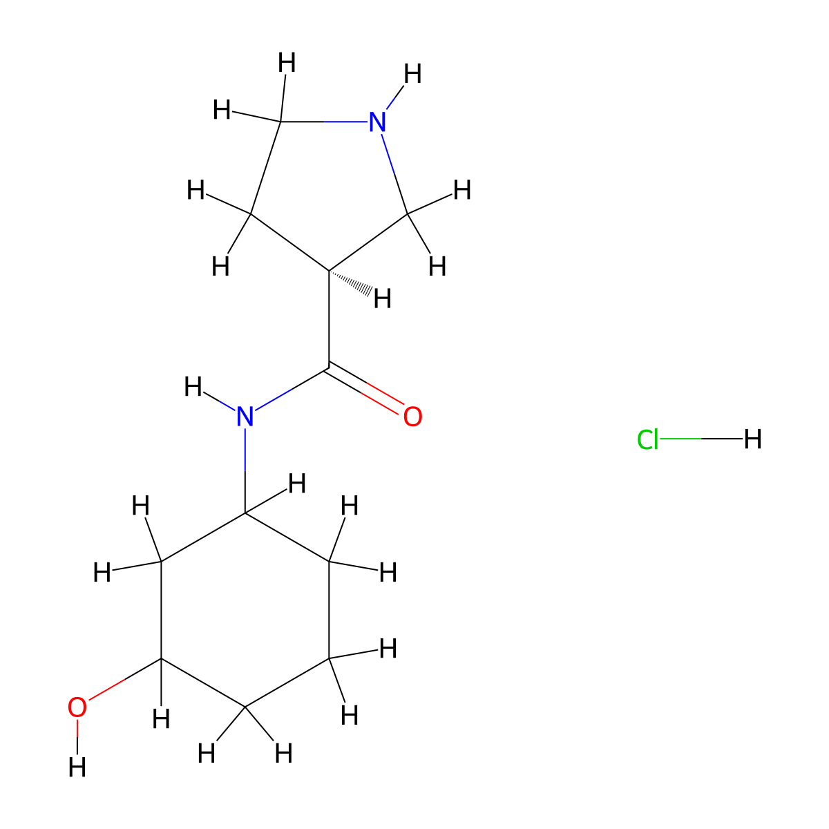 (3S)-N-(3-hydroxycyclohexyl)pyrrolidine-3-carboxamide hydrochloride molecular structure, CAS 1868375-26-1