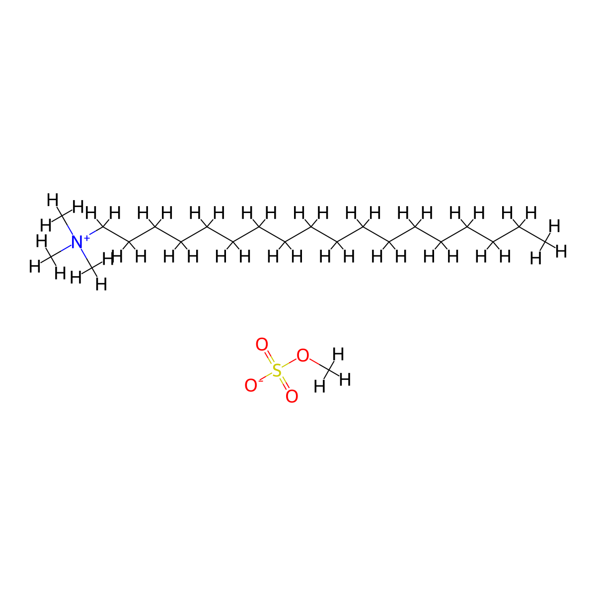 1-Octadecanaminium, N,N,N-trimethyl-, methyl sulfate (1:1) molecular structure, CAS 18684-11-2