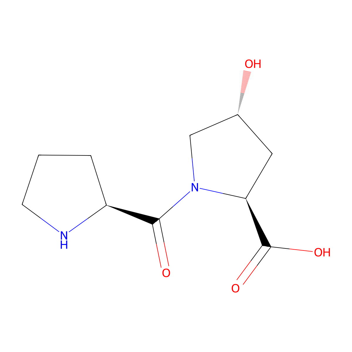 Prolylhydroxyproline molecular structure, CAS 18684-24-7