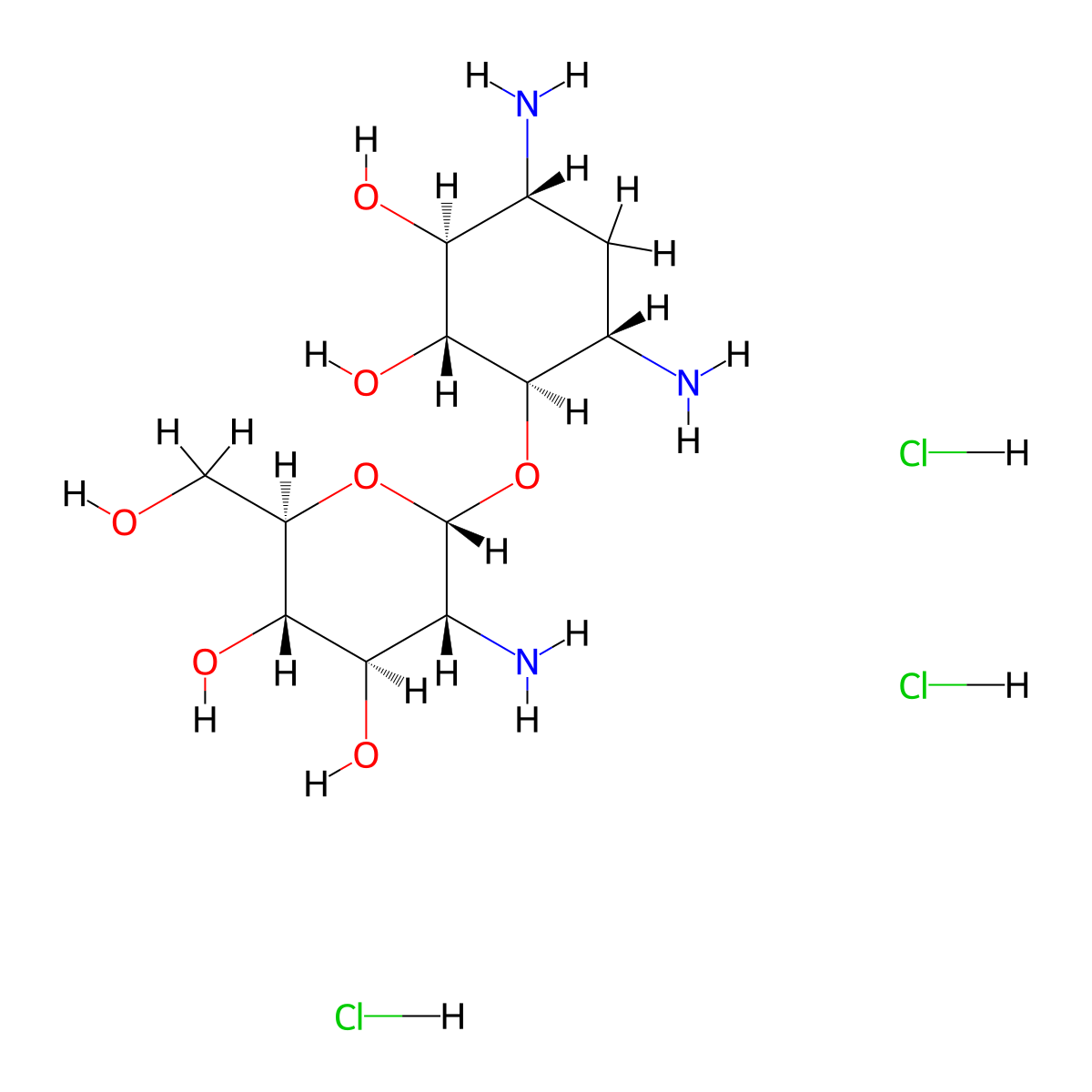 Paromamine trihydrochloride molecular structure, CAS 18685-97-7