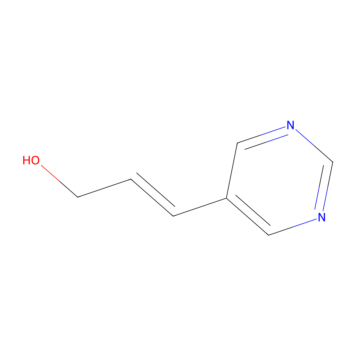3-(Pyrimidin-5-yl)prop-2-en-1-ol molecular structure, CAS 1868744-43-7