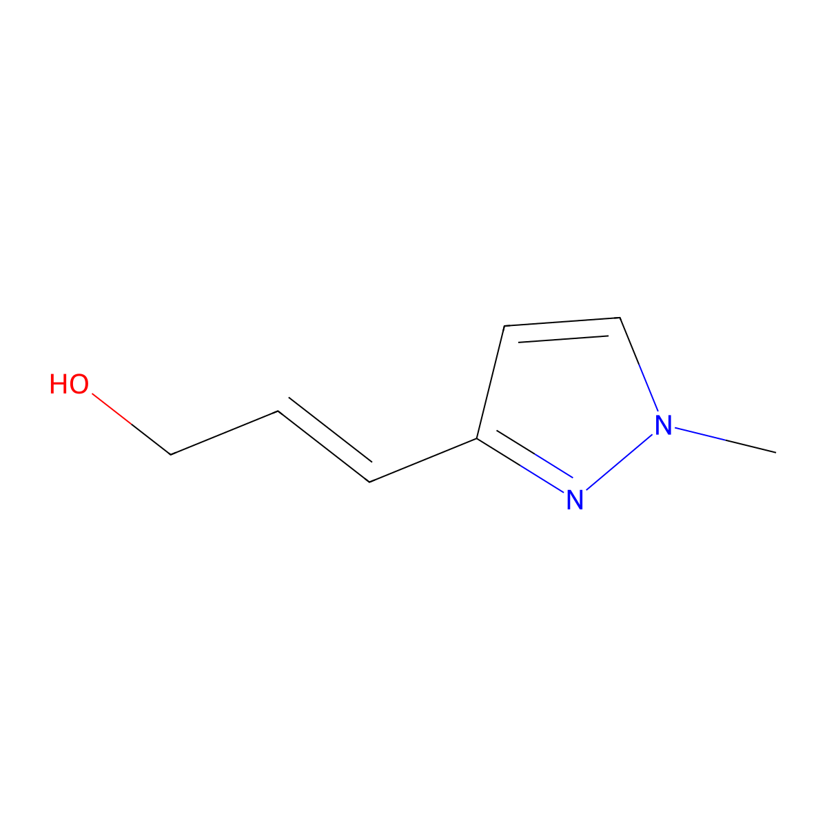 3-(1-methyl-1H-pyrazol-3-yl)prop-2-en-1-ol molecular structure, CAS 1868858-15-4